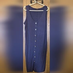 Lane Bryant Ribbed Tank  Dress Sleeveless Maxi Navy Blue  Size 18/20